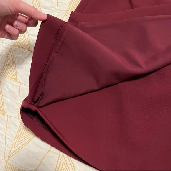 💌MUST GO Free shipping! Banana Republic Faux Wrap Skirt - Maroon - Size 4 - Picture 4 of 6